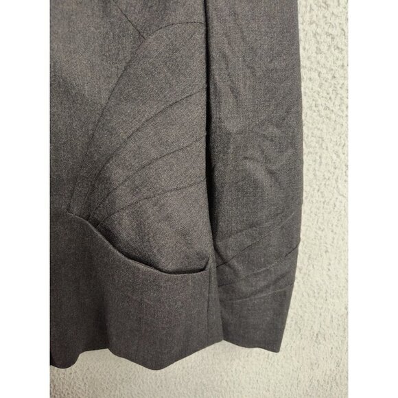 Escada Wool Collared Suit Jacket Blazer Dark Gray Womens German Sz 42 US Sz 12 - Picture 4 of 11